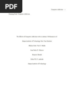 The Effects of Computer Addiction To The Academic Performances of Mapua Institute of Technology First Year Students