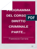 Carrara - Programma Del Corso Del Diritto Criminale - Parte Generale