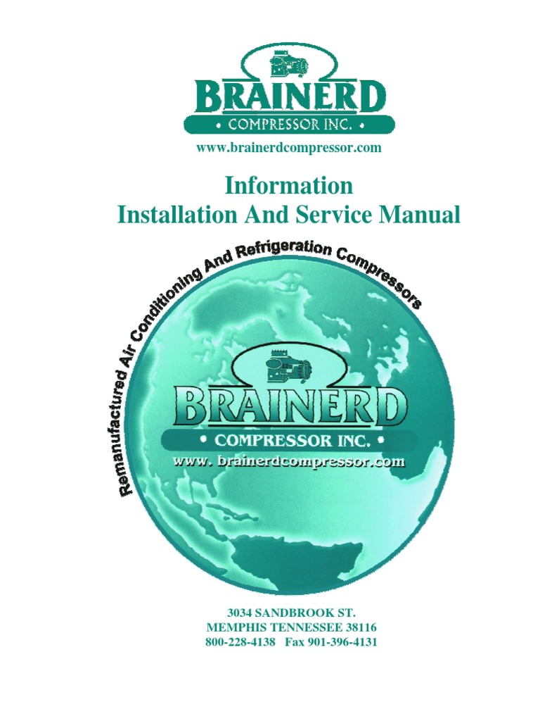 Brainerd Compressor Service Manual | PDF | Cylinder (Engine) | Gas ...
