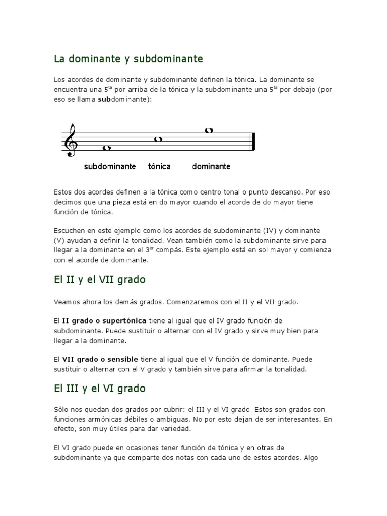 Funciones Armónicas en Tonalidades Musicales | PDF | Acorde (Música ...
