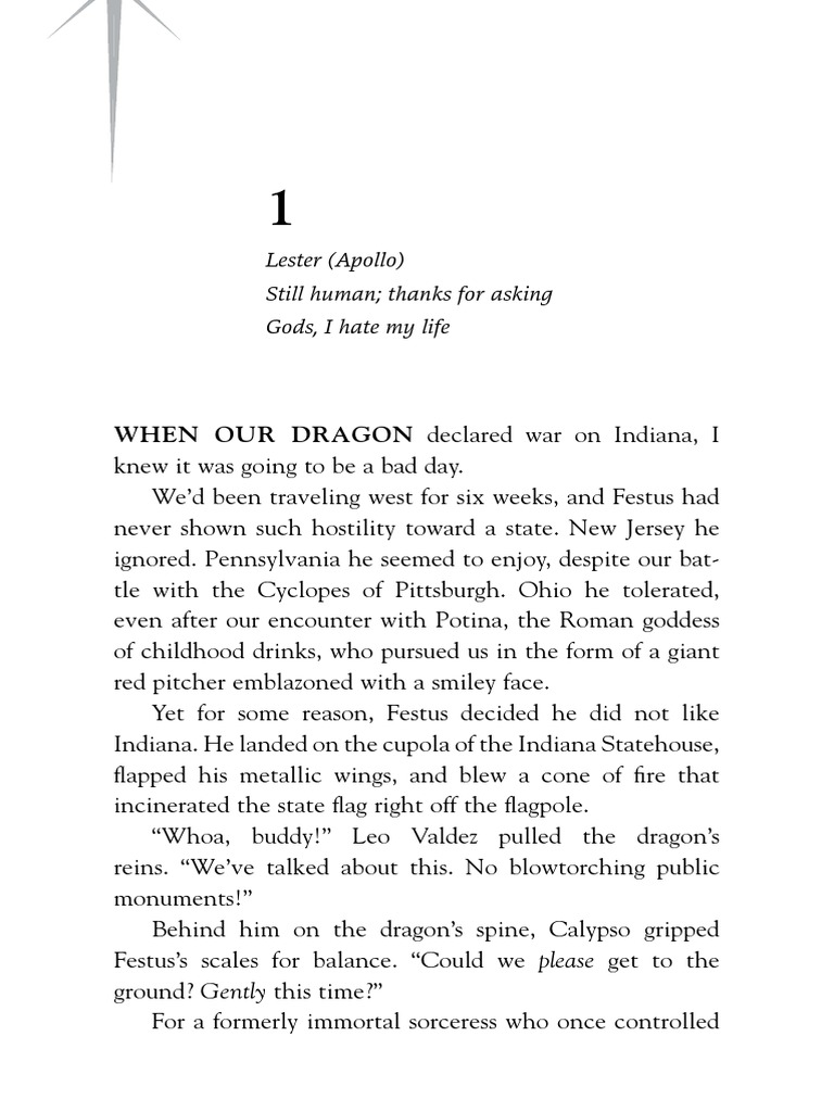 The Dark Prophecy Excerpt PDF Apollo Nature