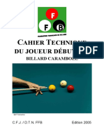 Cahier Technique de Billard - Joueur Débutant