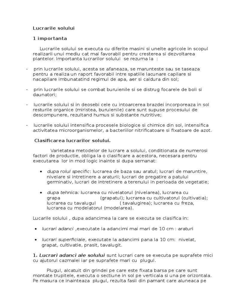 Lucrarile Solului | PDF