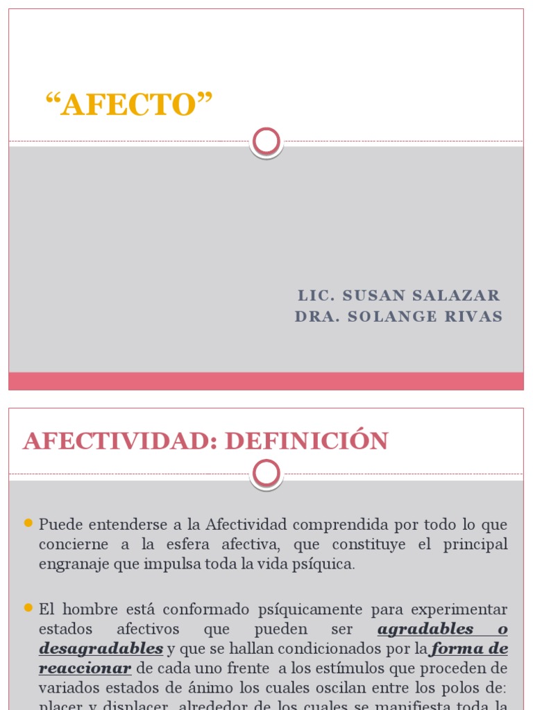 Afecto | PDF | Psique (psicología) | Las emociones