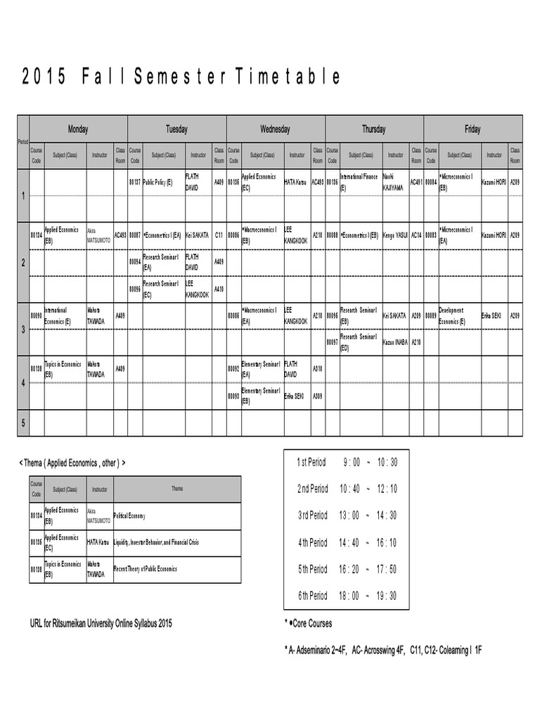 2015 Fall Timetable | PDF | Sports & Recreation | Teaching Methods ...