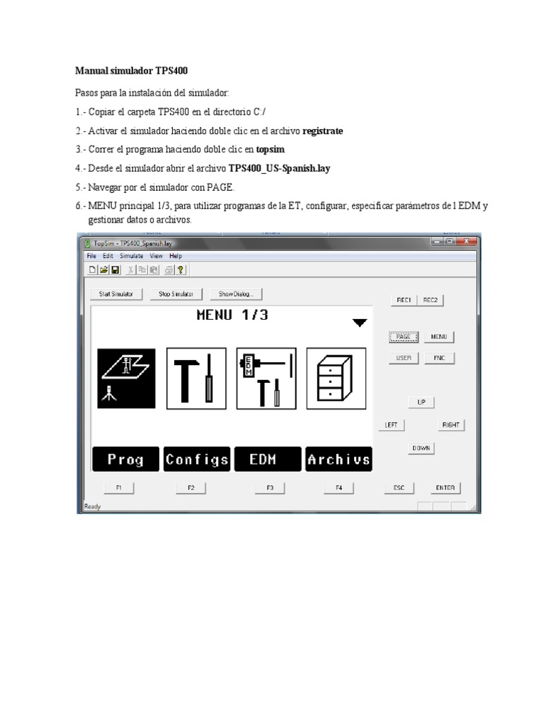 Guía de instalación del simulador TPS400 | PDF | Informática