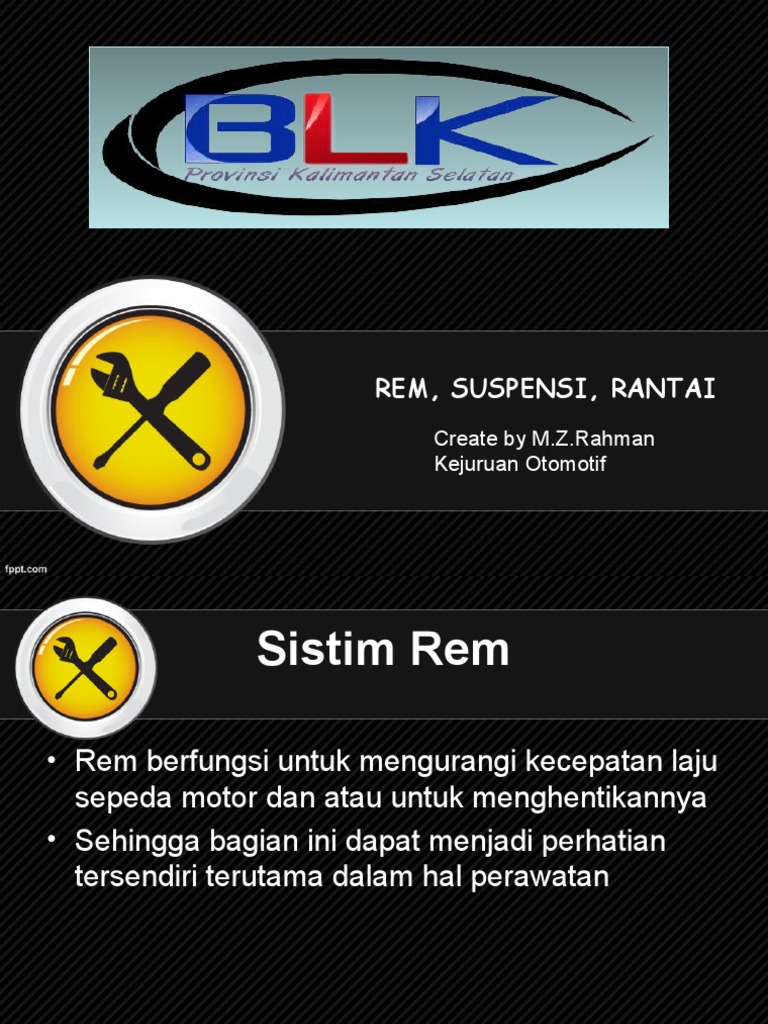 Sistem Rem dan Suspensi Sepeda Motor | PDF