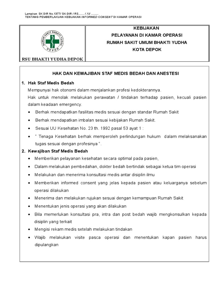 Pab Kebijakkan Sk Kamar Bedahdoc