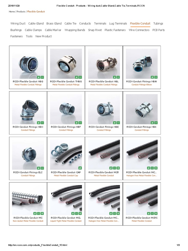 RCCN Flexible Conduit Products Guide | PDF | Wire | Electrical Connector