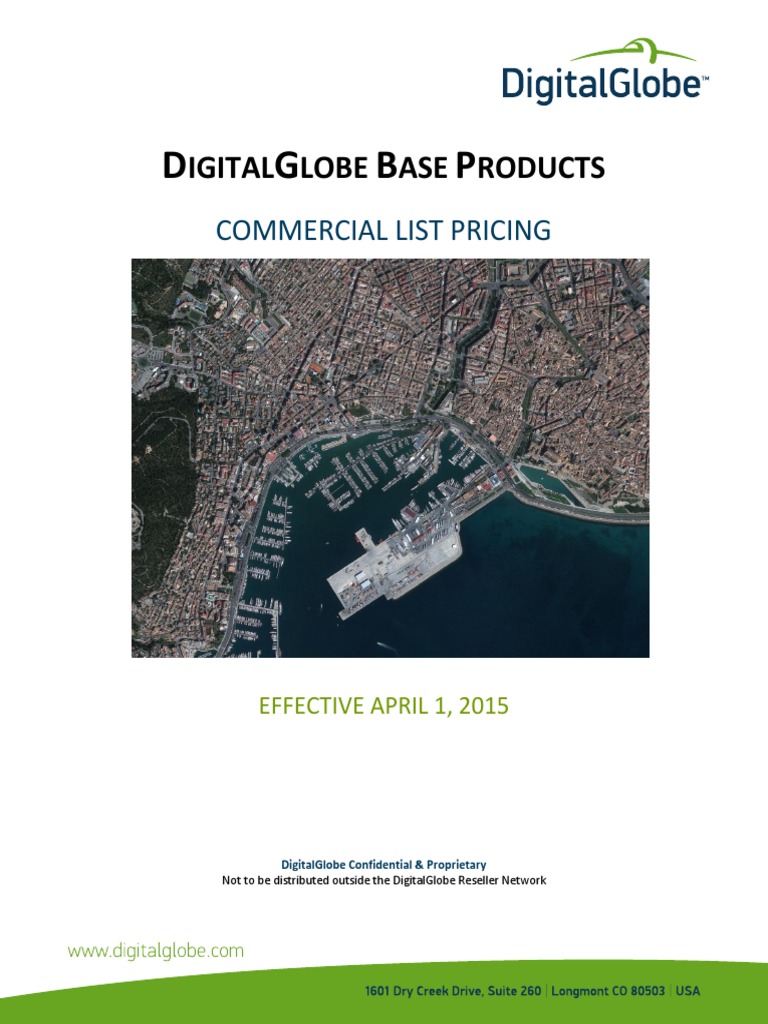 DigitalGlobe Commercial List Pricing April 2015 PDF Business