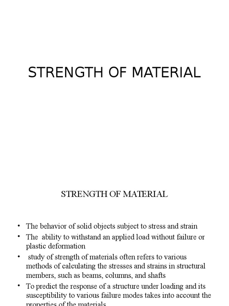 Strength of Materials Overview | PDF | Science & Mathematics ...