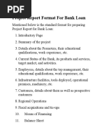 Project Report Format For Bank Loan