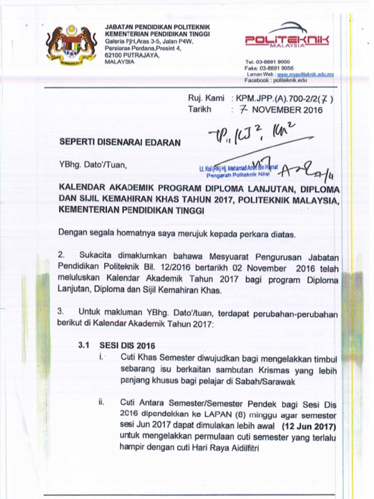 Kalender Akademik Tahun Ajaran 2017 2018 Politeknik Negeri Lhokseumawe Himata Pnl