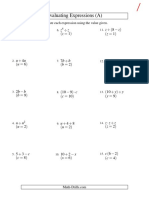 Algebra - Evaluating - Algebraic - Expressions - One - Variable - Two - Steps - All PDF