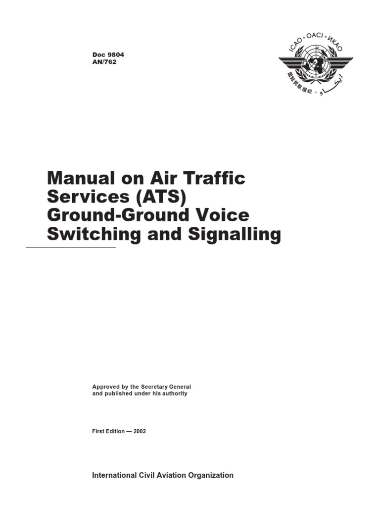 Manual On Air Traffic Services (ATS) Ground-Ground Voice Switching and ...