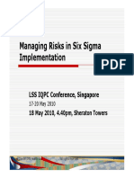 Managing Risks in Six Sigma Implementation