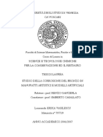 Studio Della Corrosione Del Bronzo in Manufatti Artistici e Modelli Artificiali