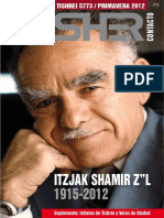Itzjak Shamir Z"L: Suplemento: Folletos de Tishrei y Velas de Shabat
