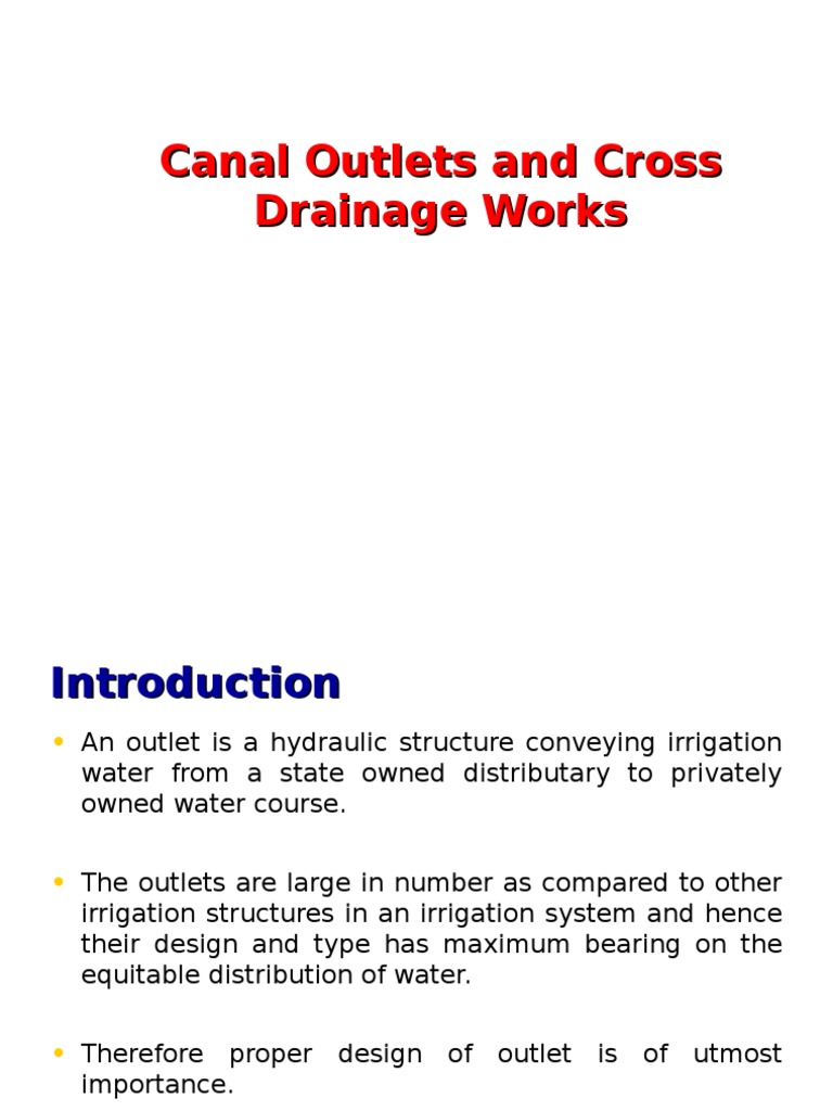 IDE Lec9 Canal Outlets&CDW PDF Drainage Canal