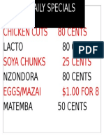 Chicken Cuts80 Cents
