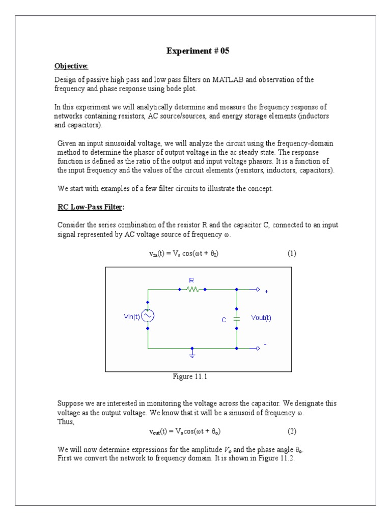 Passive Filter Design in MATLAB | PDF | Low Pass Filter | Electronic Filter