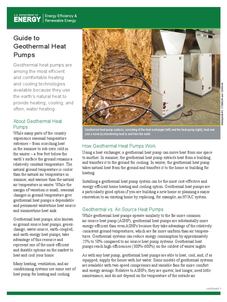 Guide To Geothermal Heat Pumps PDF | PDF | Heat Pump | Geothermal Energy