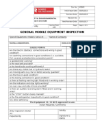 SR-JV Health, Safety and Environmental Management System Mobile Equipment Inspection