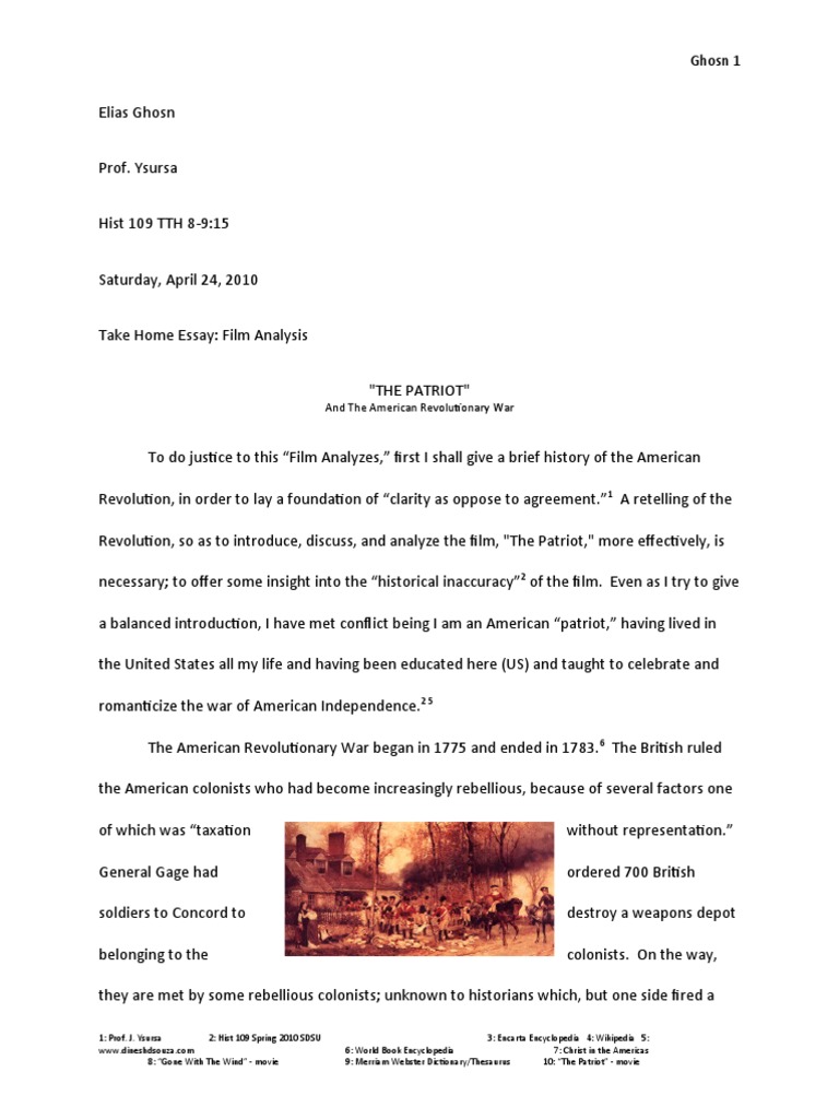 Film Analysis on the Patriot