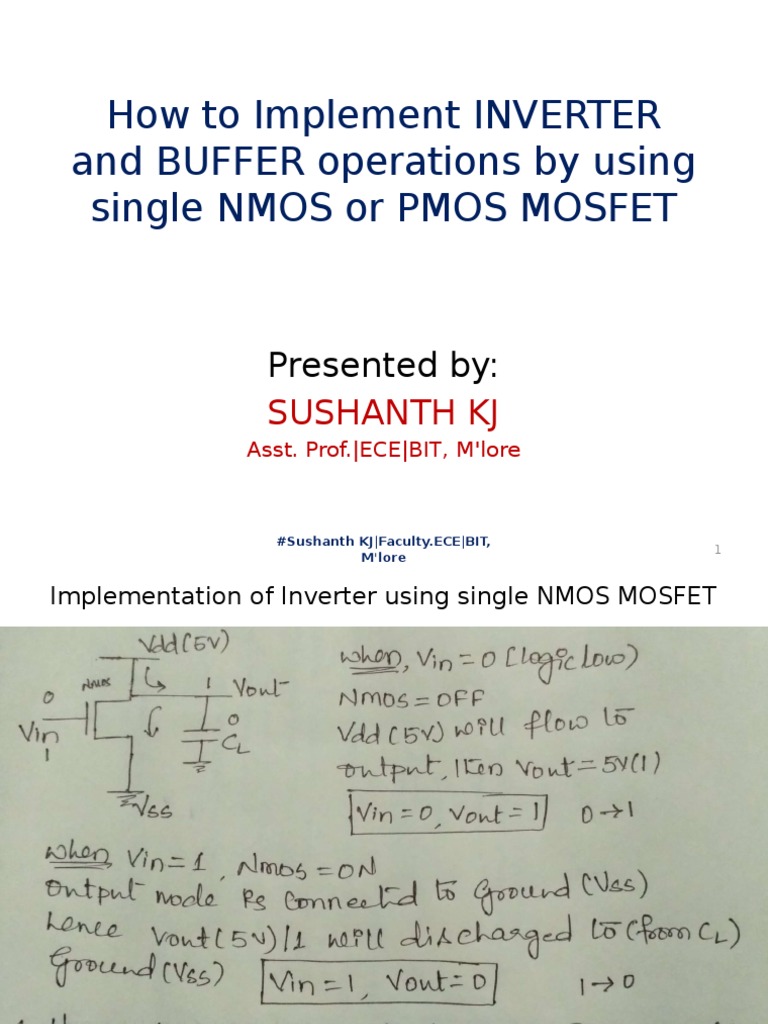 Implementation of INVERTER and BUFFER Operations by Single MOSFET PDF