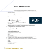 Internal Resistance of Battery (Or Cell) : (4) Electric Energy and Power