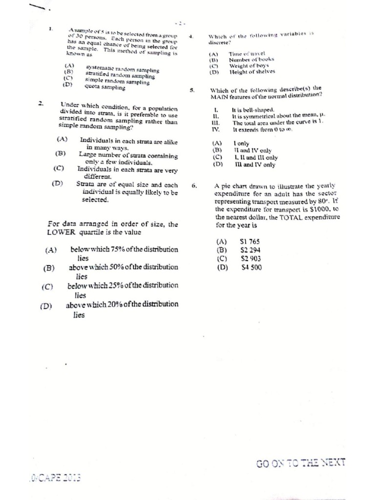 2013 CAPE Applied Math P1 | PDF