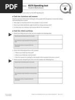 IELTS Speaking Test: Student Worksheets