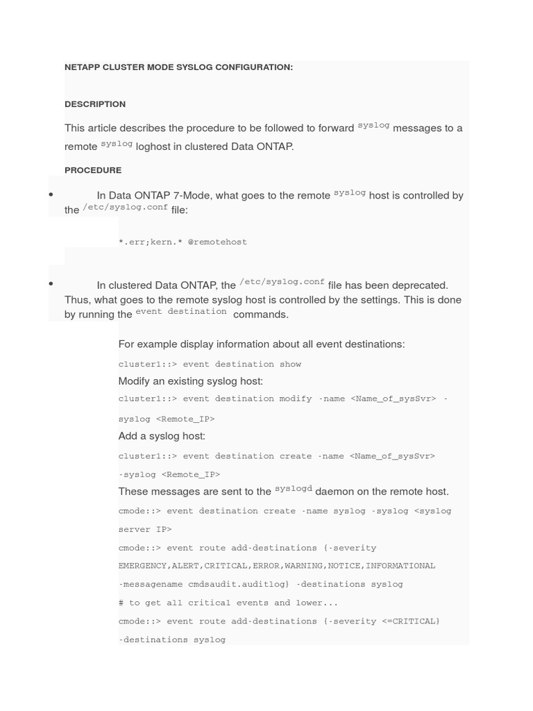 Netapp Cluster Mode Commands Synonym