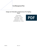 Design and Fabrication of Autonomous Fire Fighting Robot: Cost Management Plan
