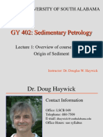 GY 402: Sedimentary Petrology: University of South Alabama