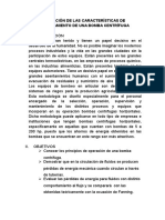 Evaluación de Las Características de Funcionamiento de Una Bomba Centrífuga