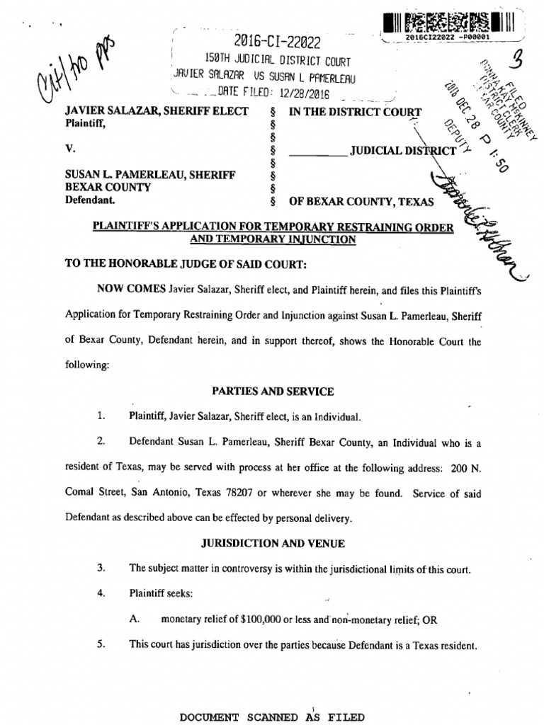 restraining petition