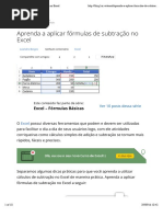 Aprenda a aplicar fórmulas de subtração no Excel