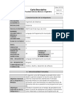 Carta Descriptiva Lenguaje de Programacion Avanzado 2