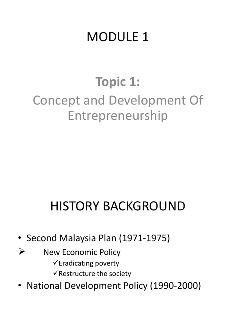 Concept and Development of Entrepreneurship: Topic 1 | PDF | Malaysia ...