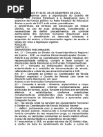 Resolução See Nº 3205 Quadro de Escola para 2017 - MG (Educação)