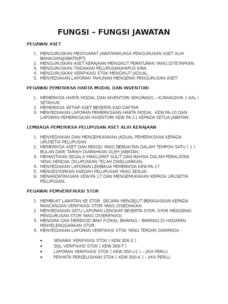 Tugas Tugas Pegawai Aset