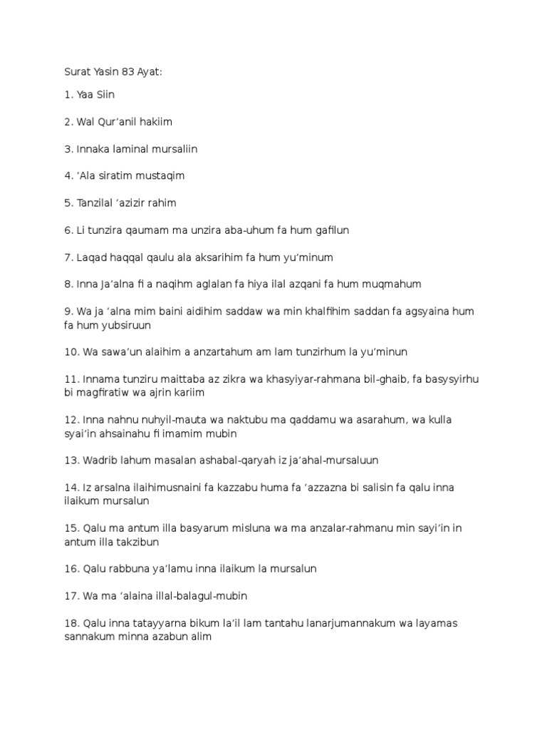 Download 60+ Contoh Surat Yasin Wa Zallalnaha Terbaru Gratis