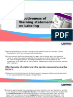 Effectiveness of Warning Statements on Labeling