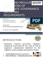 Legal and Regulatory Framework of Corporate Governance - Listing Requirements