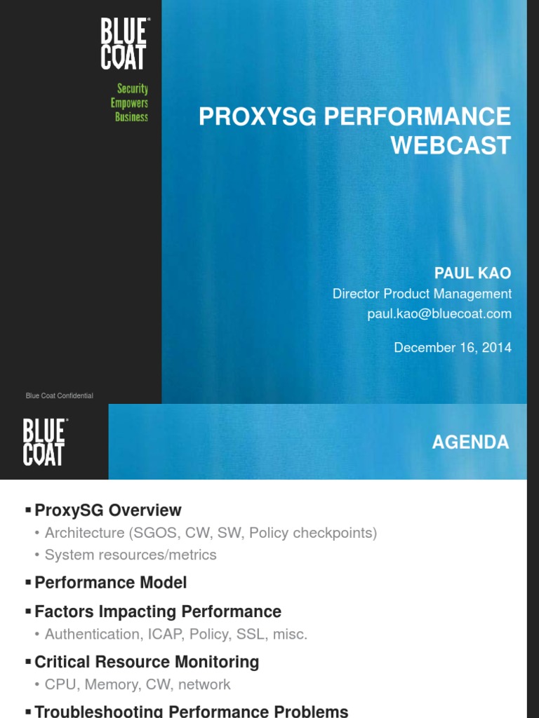 ProxySG Performance Webcast | PDF | Proxy Server | Transport Layer Security