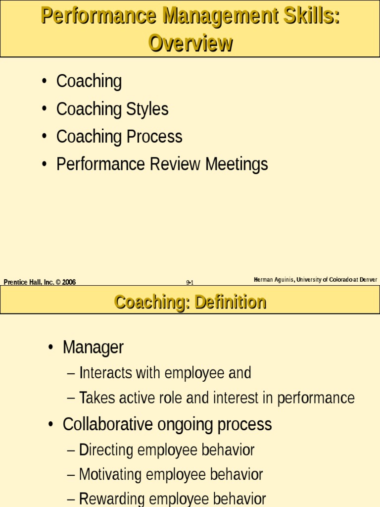 Coaching - Coaching Styles - Coaching Process - Performance Review ...