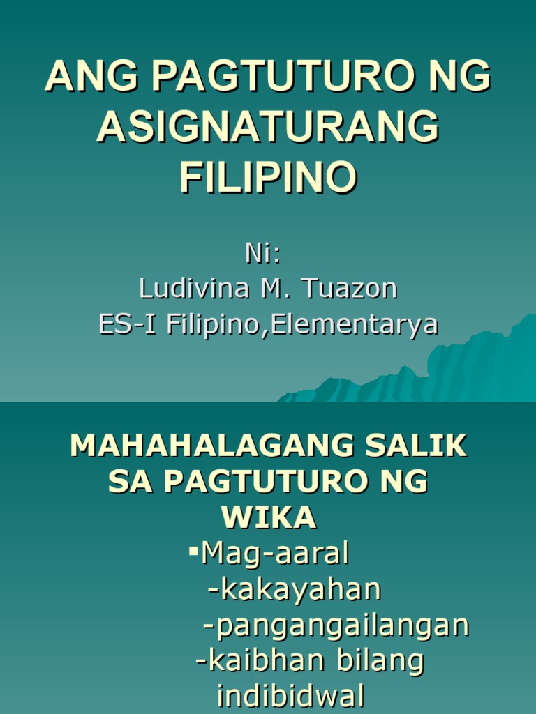 Asignaturang filipino pdf