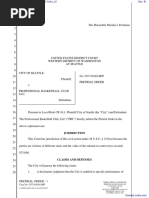 Download City of Seattle v Professional Basketball Club LLC - Document No 81 by Justiacom SN3352721 doc pdf