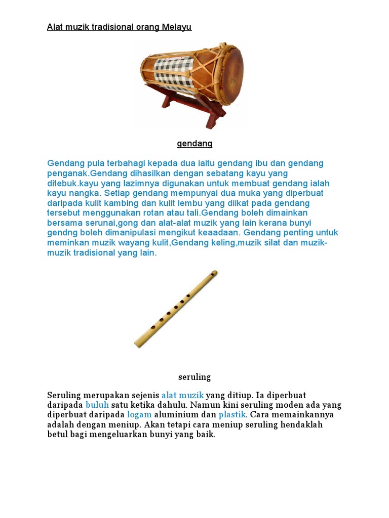 Alat Muzik Tradisional Orang Melayu Pdf